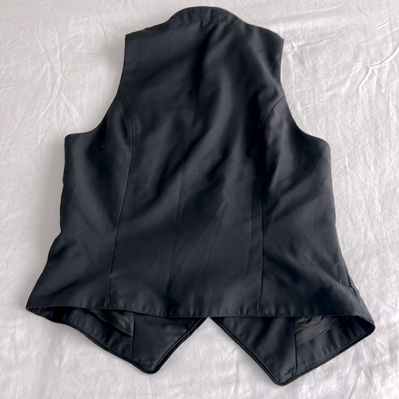 Dark Navy Blue High Neck Button up Vest - Picture 2 of 3